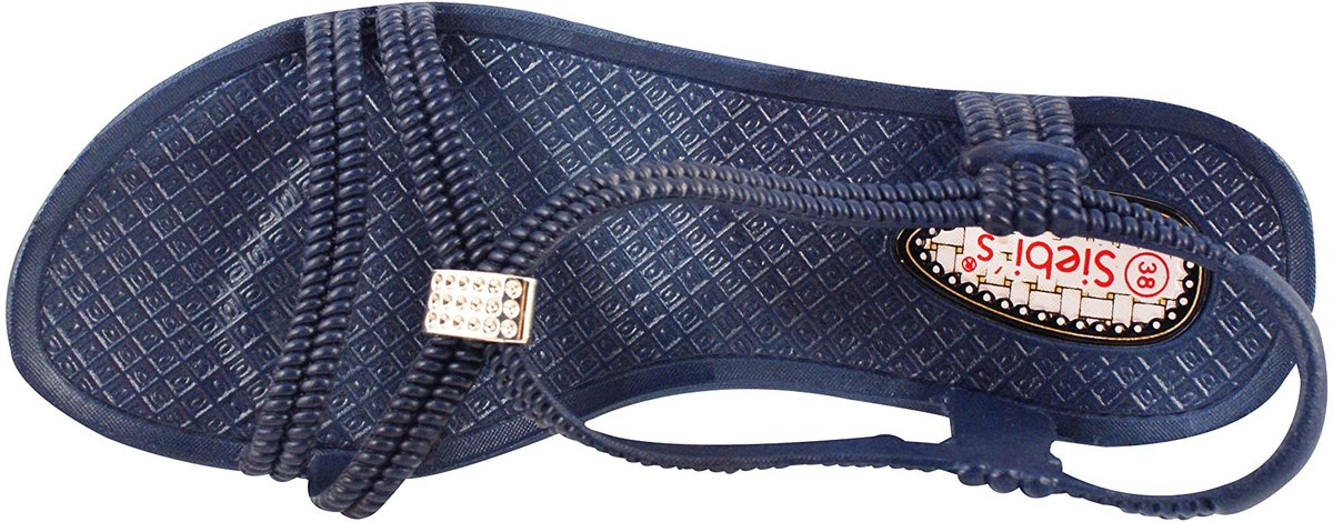 SnelShoppen - Zwemschoenen Dames - Donkerblauwe Badsandalen Vrouwen - Smalle Pasvorm - Maat 40 EU - Ideaal voor Strand, Zwembad en Vakantie
