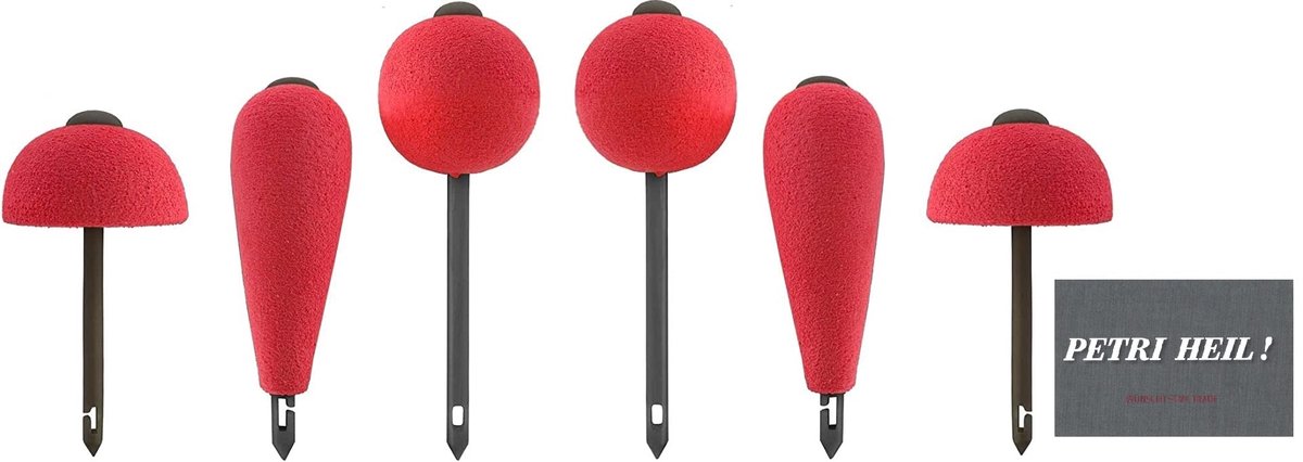 SnelShoppen - Jenzi Pop-up Kit Rood 3-6 Stuks Drijflichaam Dead Bait Snoek Aasvis + Visschaar of Gratis Petri Stickers (6 Drijflichamen)