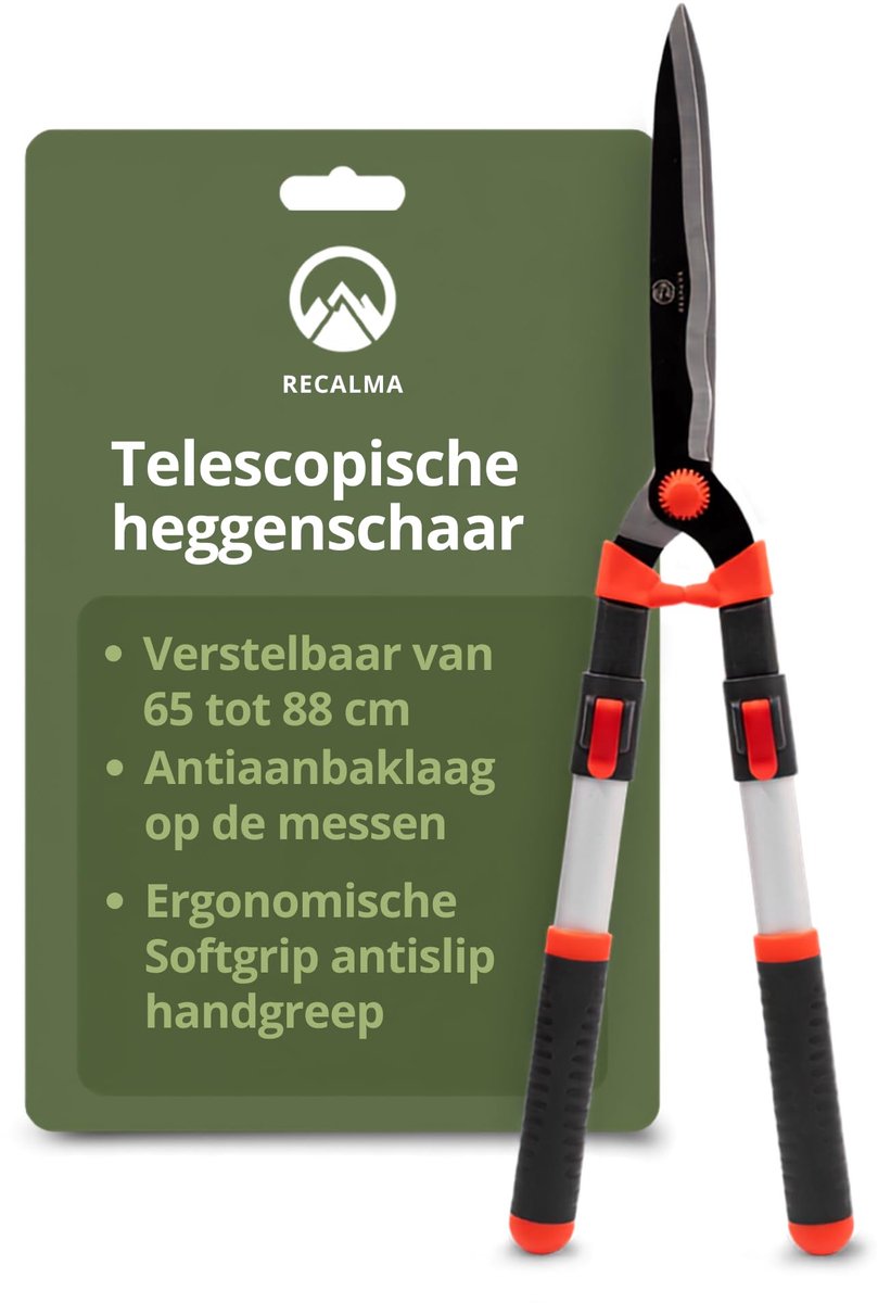 SnelShoppen - Telescopische Heggenschaar - Handmatige Snoeischaar met Gegolfde Bladen - Verstelbaar van 65 tot 85 cm - Ideaal voor Tuinonderhoud en Sn