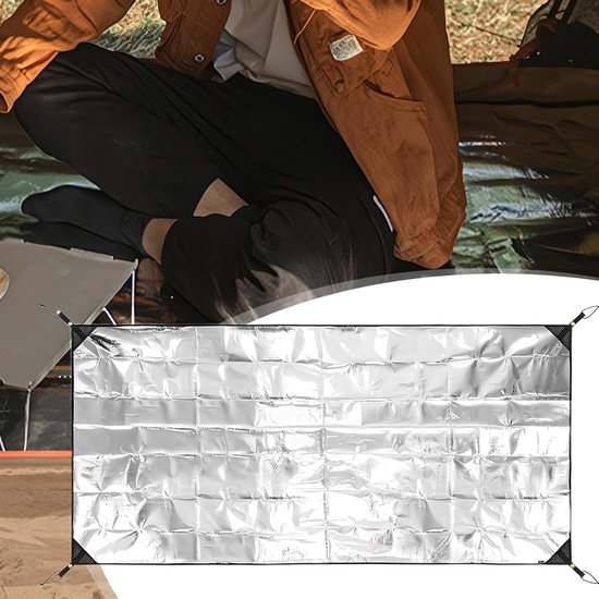 Kampeer Slaapmat - Isolerende Mat - Buiten Kamperen - Dubbelzijdig Waterdicht - 125x200 cm - Zilver — afbeelding 4