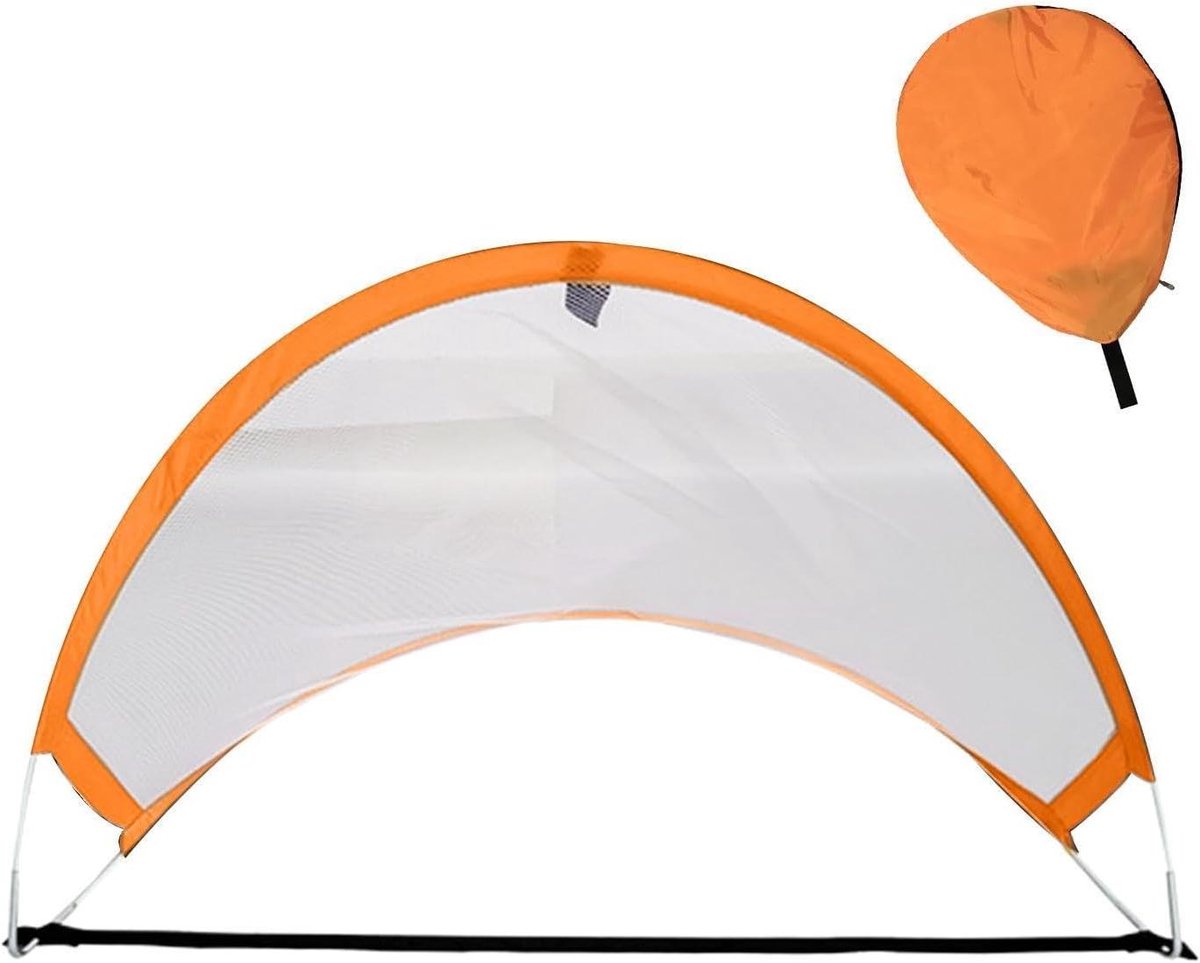 Opvouwbaar Voetbaldoel - Draagbaar Trainingsdoel - Kindervoetbal Oefenen - Snel Op te Zetten - 82x48x48 cm - Oranje