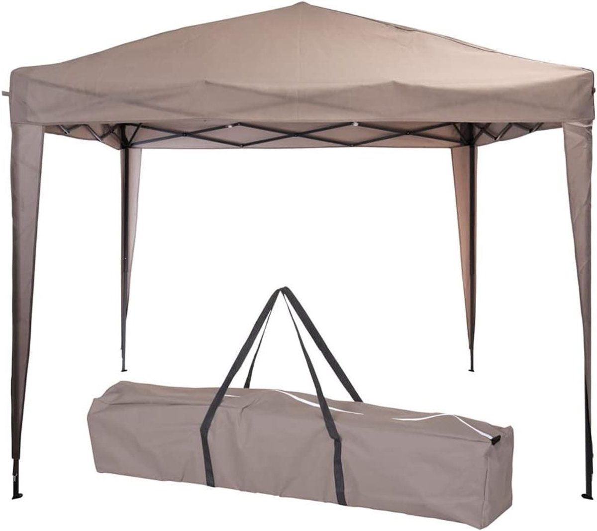 Easy-up Partytent - Feesttent Vouwbaar - Buitenfeest Organiseren - Snel Opzetbaar - 3x3 meter - Taupe