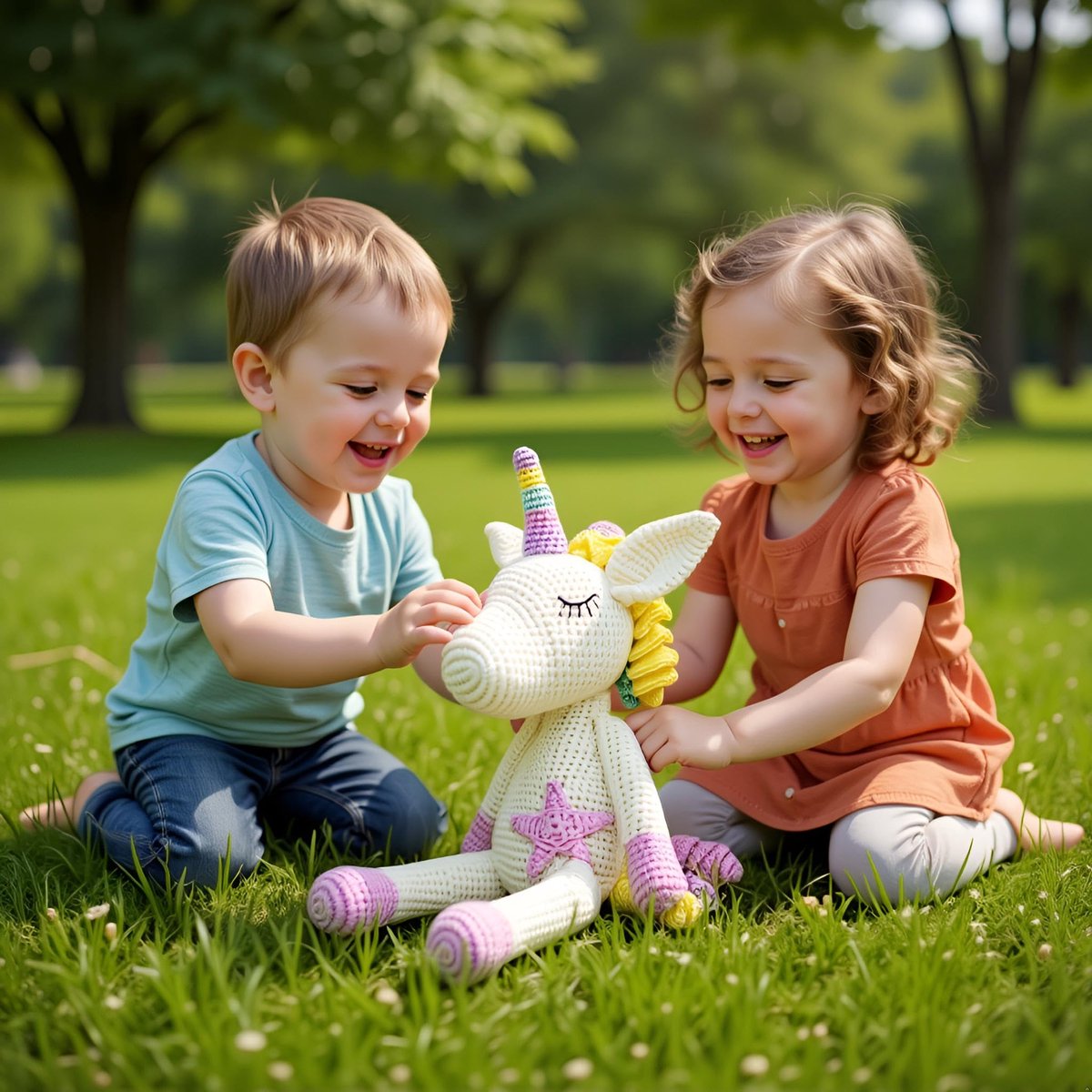 SnelShoppen - Amigurumi Gehaakte Eenhoorn Pluche - Originele Cadeaus voor Baby's - Zacht en Kleurig - Perfect voor Babyshower, Verjaardag en Kinderen