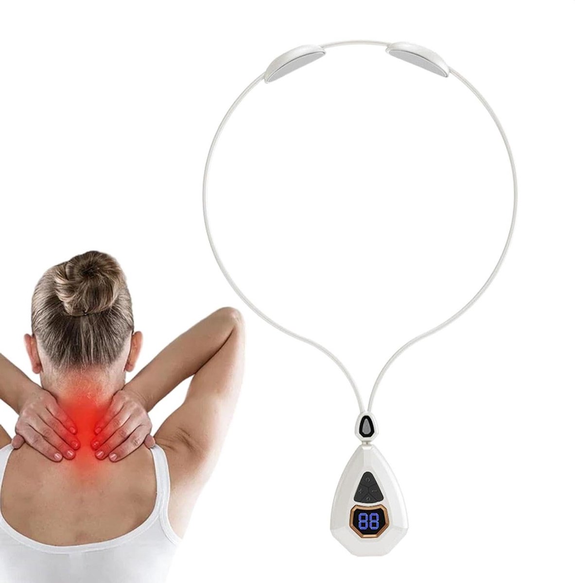 Nek en Schoudermassageapparaat - Nekmassage Apparaat - Spierontspanning - Ergonomische Pasvorm - 15.5 x 15.5 x 4 cm - Wit