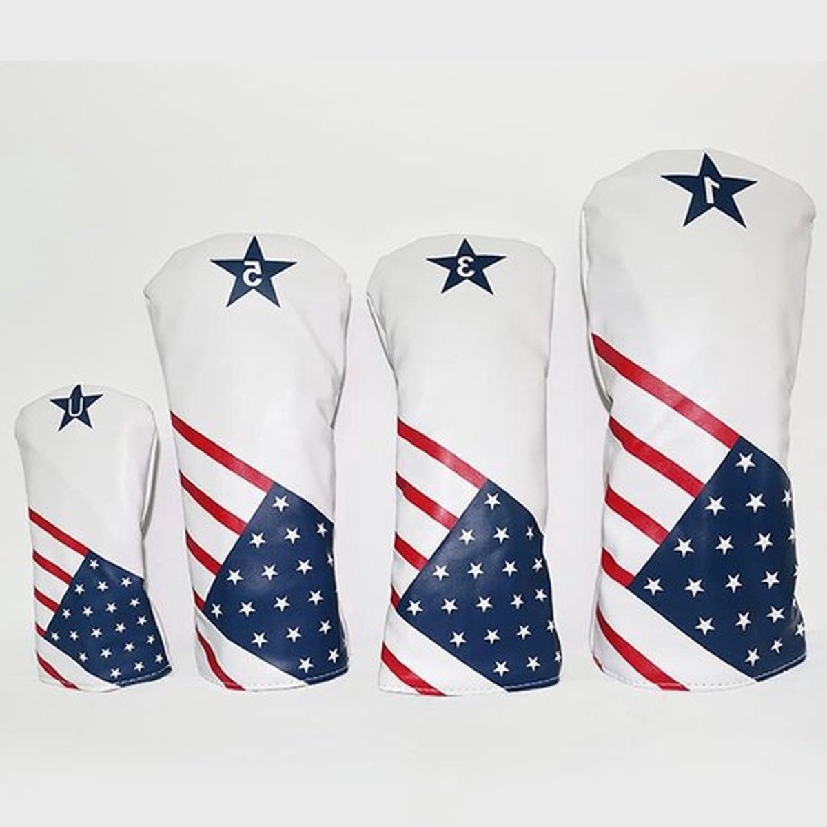 Golf headcovers - Vintage stijl - PU leder - Premium - Driver - Fairway - Hybride - 460cc drivers - Set van 4 - Geschikt voor 1 3 5 U - Klassieke look.