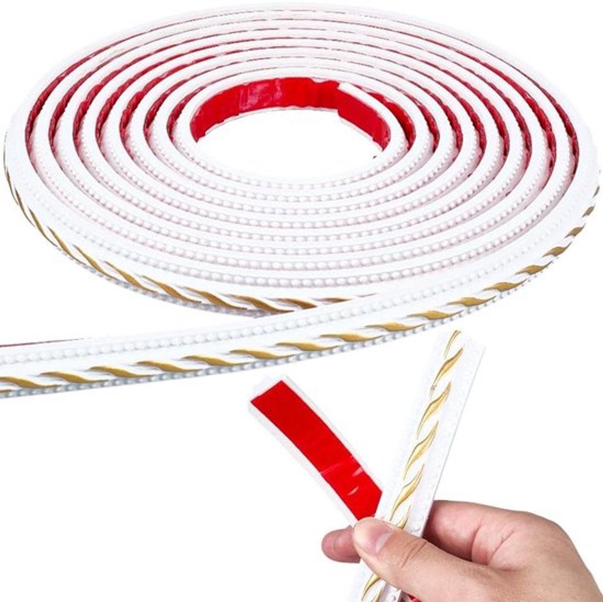 Flexibele sierlijst - Decoratieve strip - Zelfklevend - 5 x 2 cm - Muurlijst - Stoel - Tegelrand - Deur - Spiegelframe