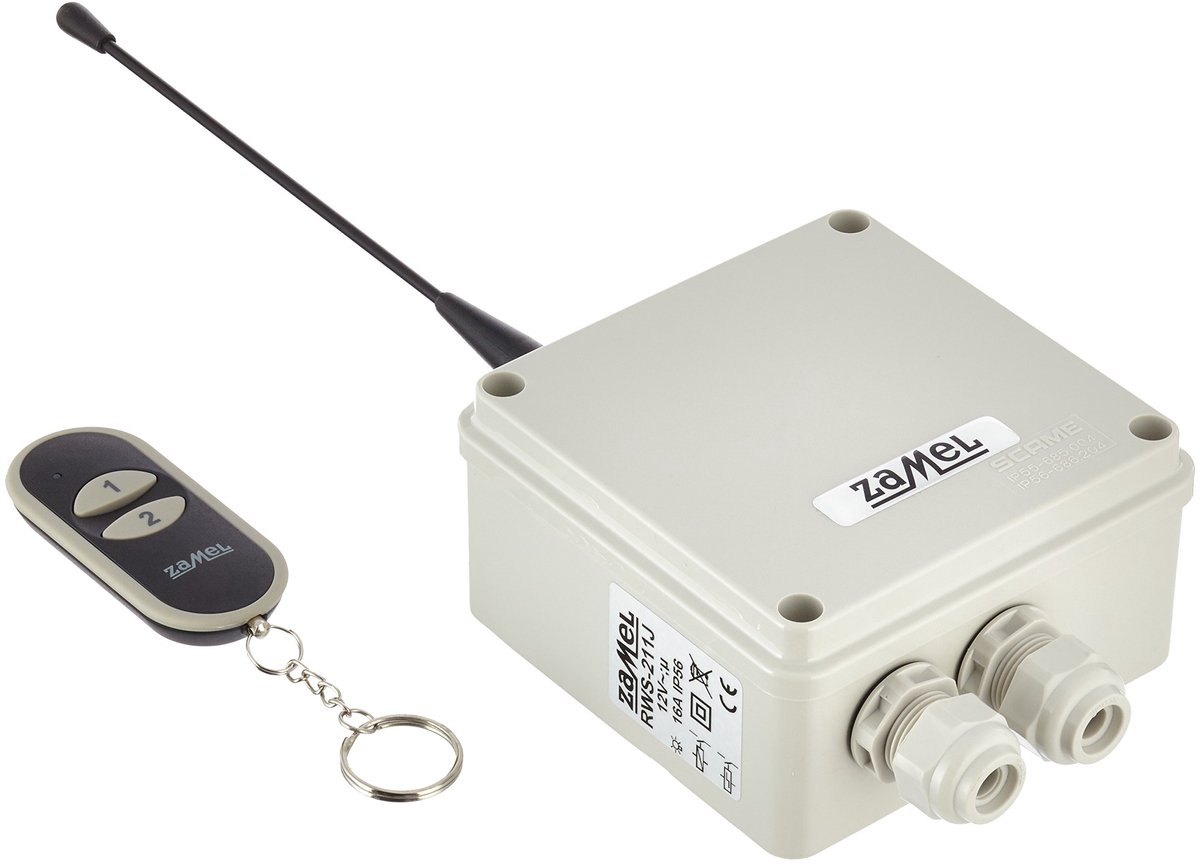 SnelShoppen - Draadloze Schakelaar RWS-211J/12V/N - IP56 Waterdicht - Bereik tot 300m - Voor Garagedeuren, Lampen, Pompen - Bidirectioneel en Storings