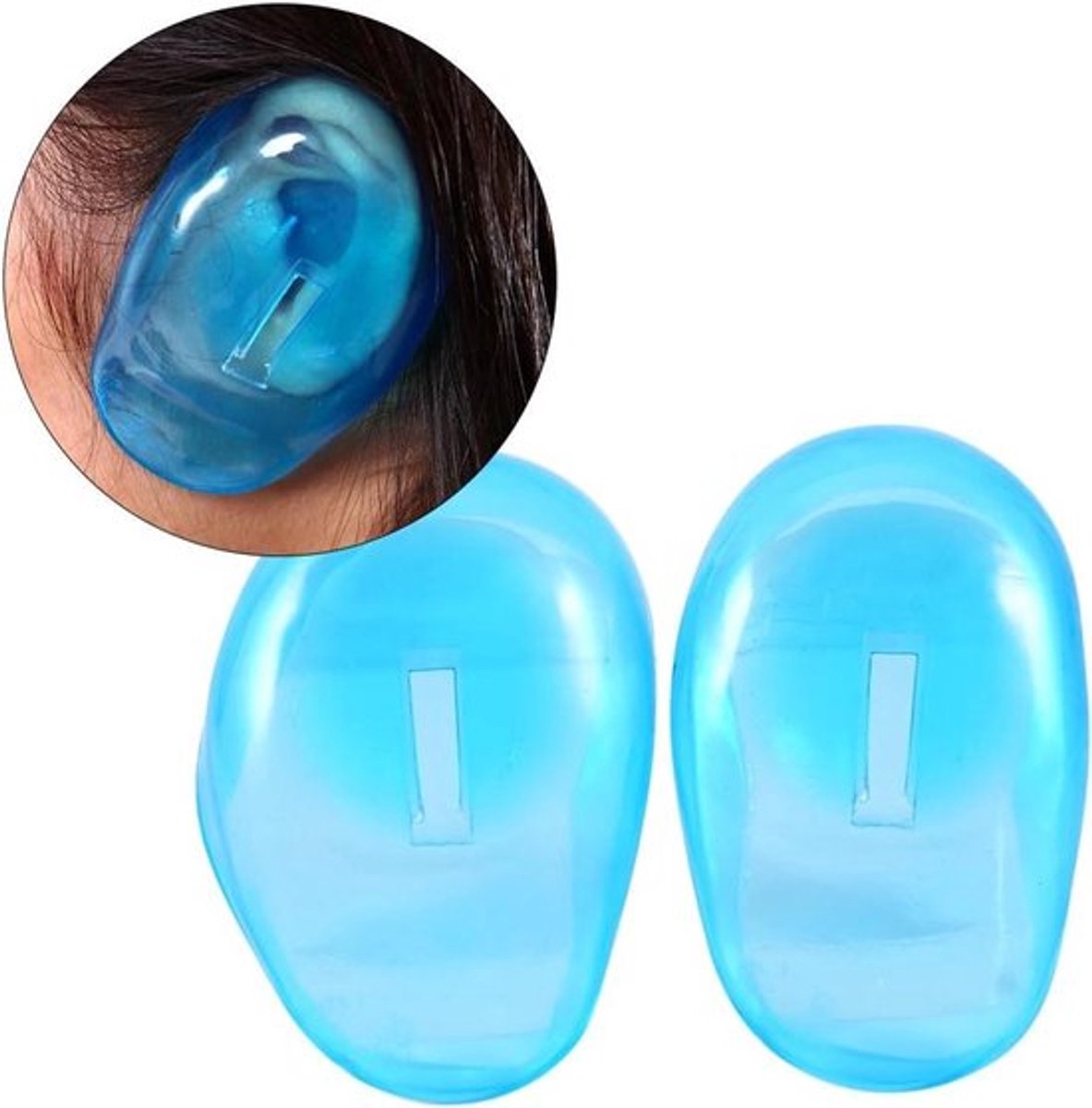 Oorbeschermers voor kappers, set van 2 stuks, blauw, oor cover shield, bescherming tegen kleuren.