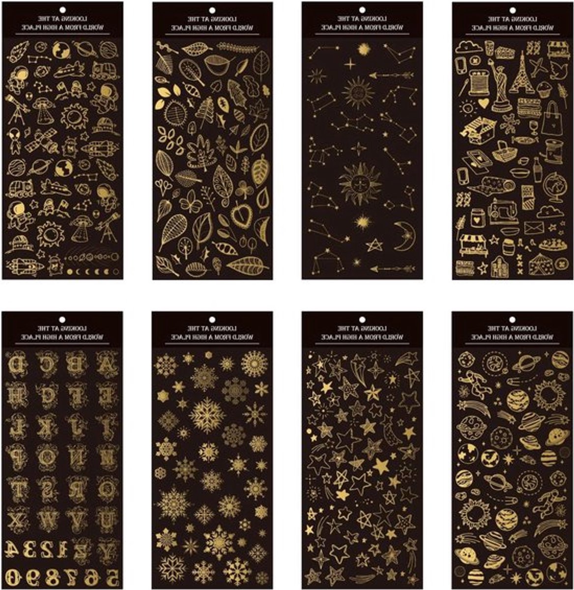 Gouden Zelfklevende Stickers voor Fotoalbum en DIY Ambachten. Waterdicht en Zelfklevend.
