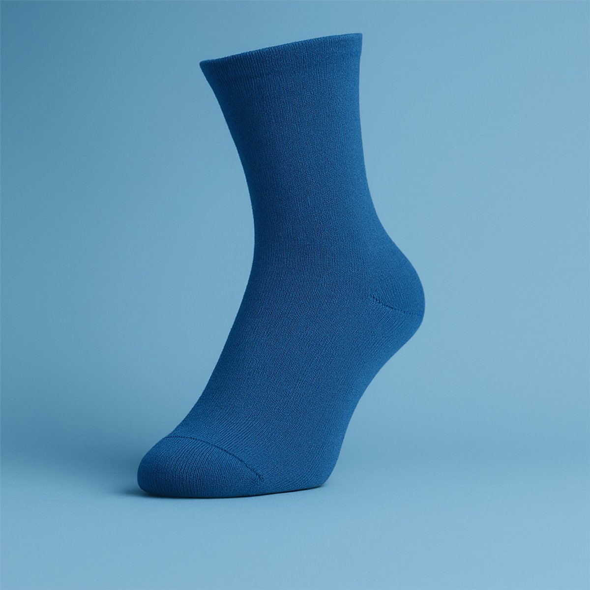 6 Paar - Extra Wijde Sokken - Socks4fun - Katoen - Drukvrije Boord - Blauw