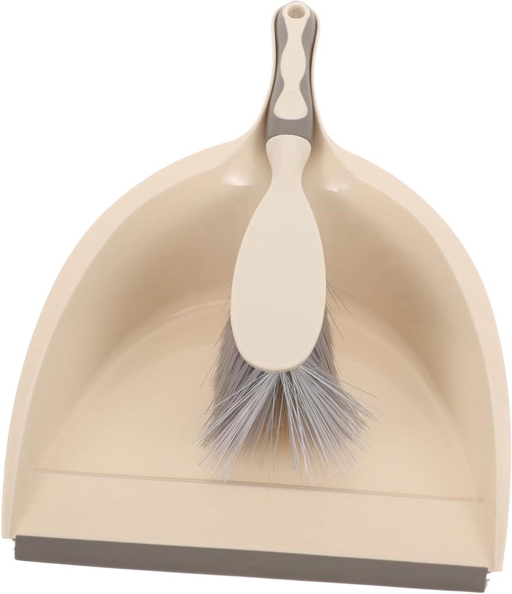 Mini Stoffer Set - Kleine Bezem Stofblik - Desktop Schoonmaken - Compact Ontwerp - 33 cm - Wit