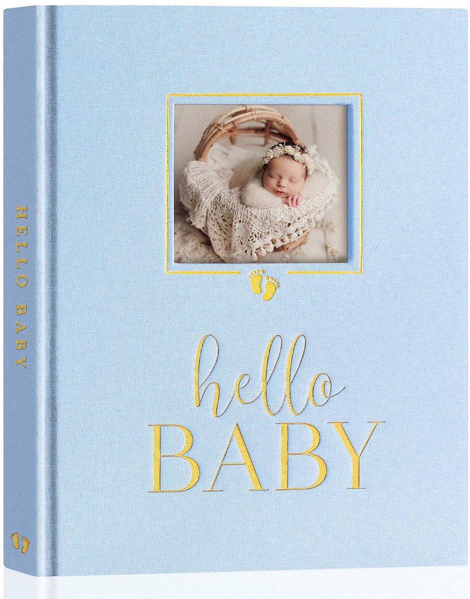 SnelShoppen - Fotoalbum Geboorte Kind Meisje - Babyboek voor Pasgeborenen - Inplak Album met Beletteringen - Geboorteboek voor Jongens en Meisjes - Pe