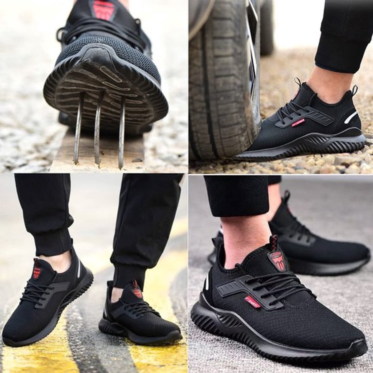Veiligheidsschoenen Stalen Neus - Antislip - Ademend - Lichte Sneakers - Sportief - Zwart - Maat 43 EU - Werkschoenen