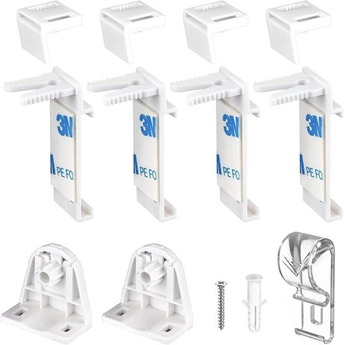 Klemhouder voor rolgordijn set van 10 stuks - Zonder boren - Reserveonderdelen - Accessoireset - Dubbel rolgordijn - Klemhouder houder - Accessoires reserveonderdelen - Montageset