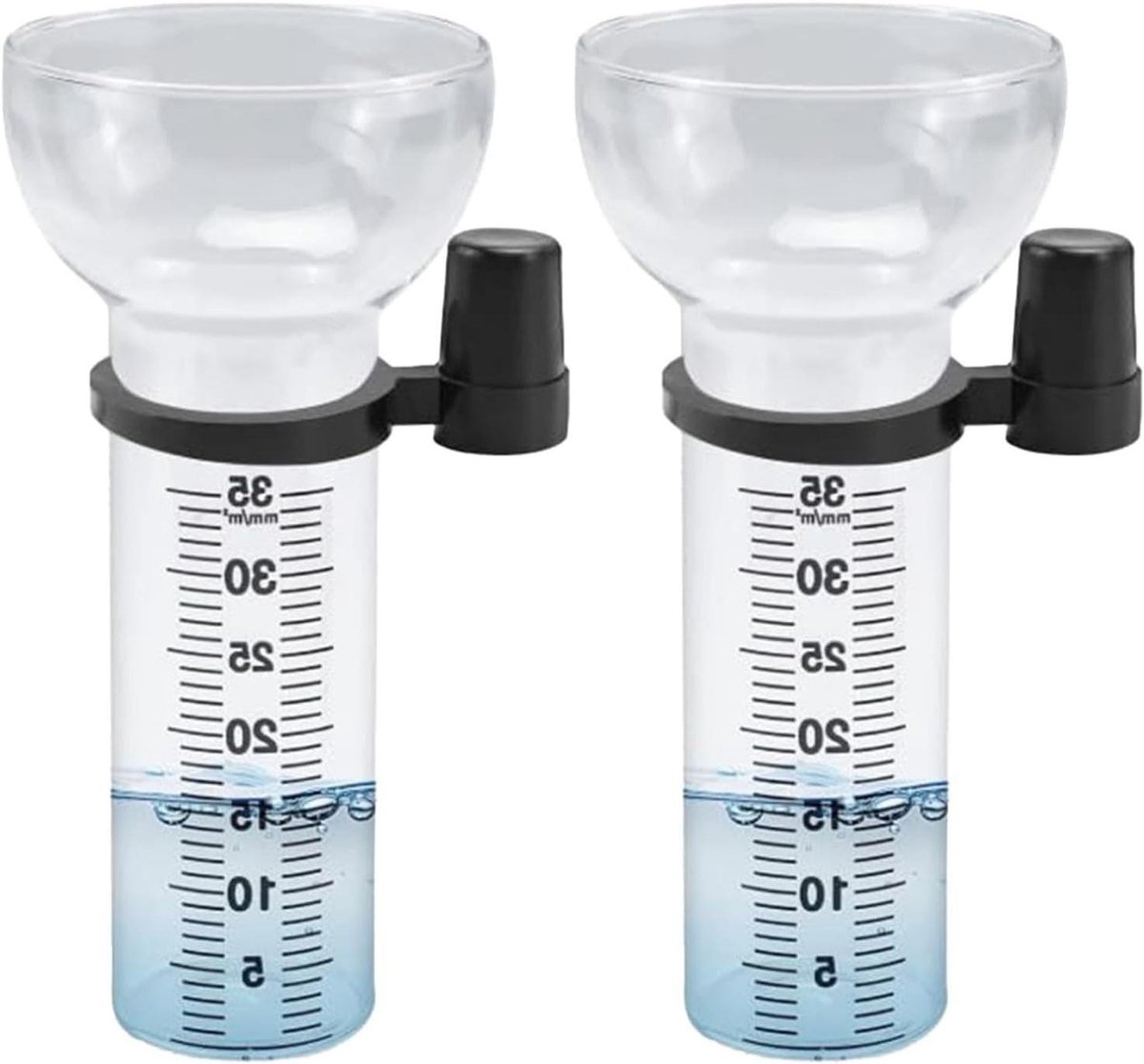 Regenmeter Cilinders - Reservebuizen Glas - Neerslag Meten - Dubbele Cilinders - 2 stuks - Transparant