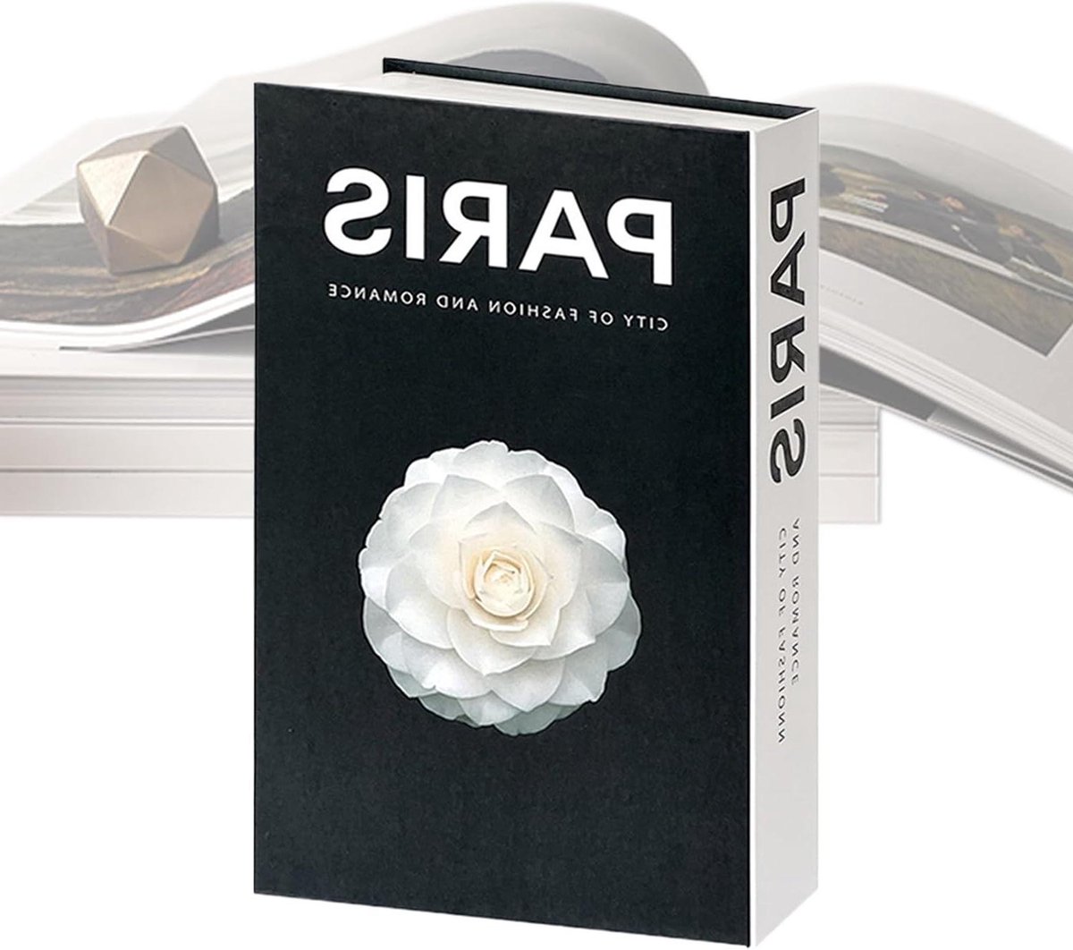 Geldboek Kluis - Nep Boek Veilig - Waardevolle Zaken Opslaan - Naadloze Boekenkast Integratie - 27x18x5 cm - Parijs