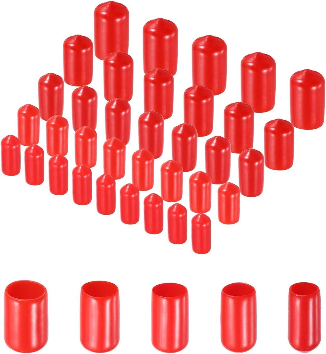 Rubberen Beschermhoezen - Afsluitdoppen Schroefdraad - Beschermen van Oppervlakken - Flexibel en Isolerend - 5-9 mm Binnendiameter - Rood