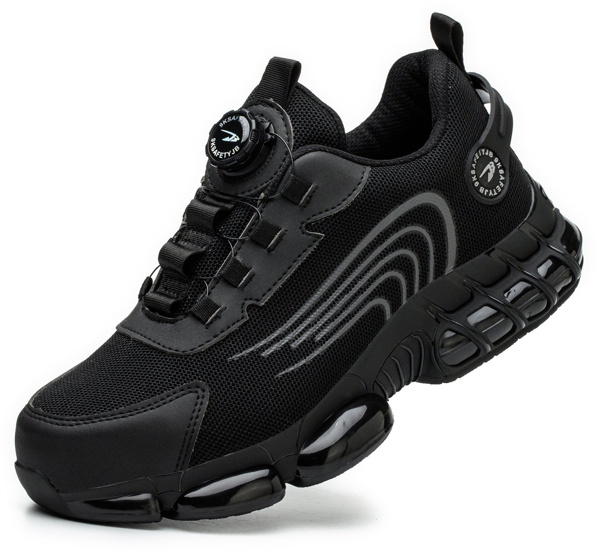 Veiligheidsschoenen / werkschoenen - Stalen Neus & Anti-Perforatie Zool - Lichtgewicht & Ademend - Anti-Slip Werkschoenen met Draaisluiting - Zwart