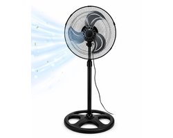 Staande Ventilator 45 cm- 60w- 3 snelheden- in hoogte verstelbaar- zwart.