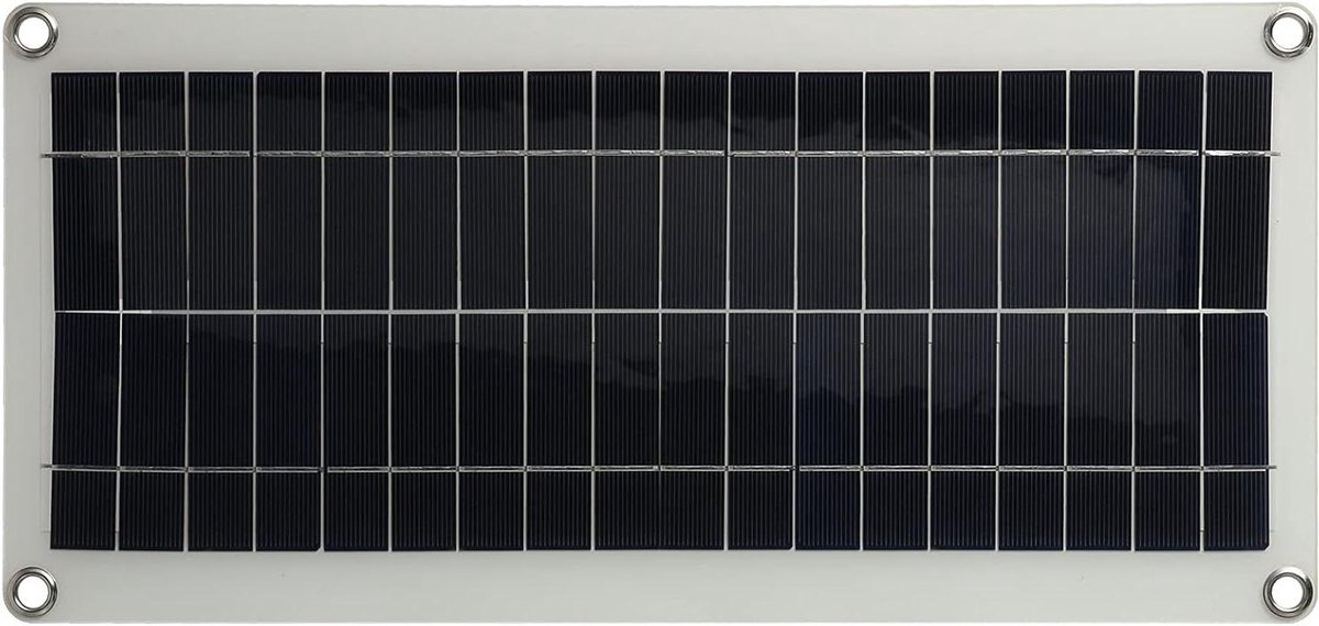 Zonnepaneel Oplader - Draagbare Energiebron - Apparaten Opladen - Dubbele USB Uitgang - 46 x 21 cm - Zwart