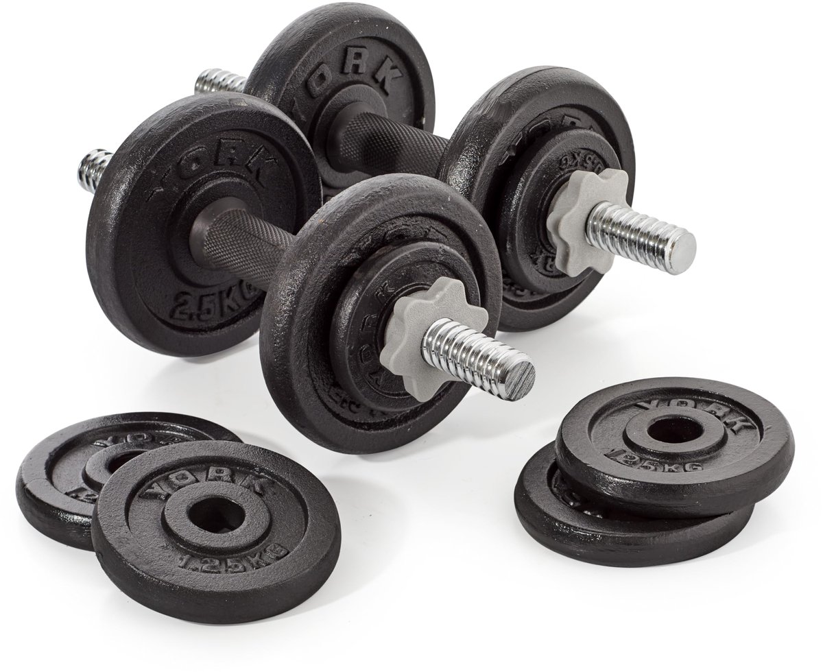 SnelShoppen - Gewichtset 20 kg Gietijzeren Dumbbells - Krachttraining Gewichten voor Thuis of Sportschool - Ideaal voor Fitness en Bodybuilding