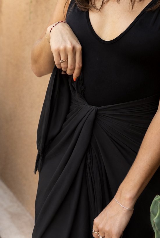 Sarong Effen - Handgemaakte Pareo – Dames Heren - One Size - Zwart