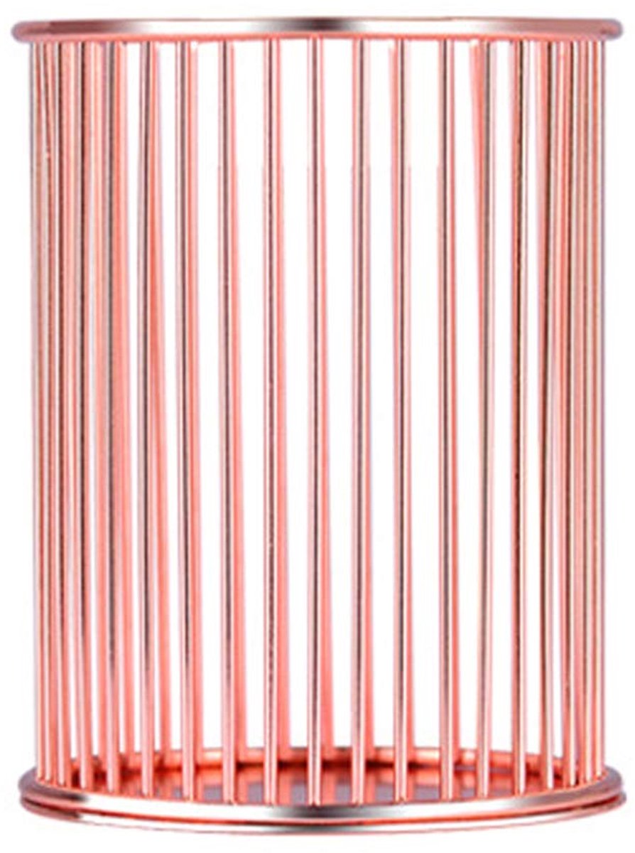 Dailygoods - Roségouden Potloodhouder - Metalen Bureau Organizer voor Thuis en Kantoor