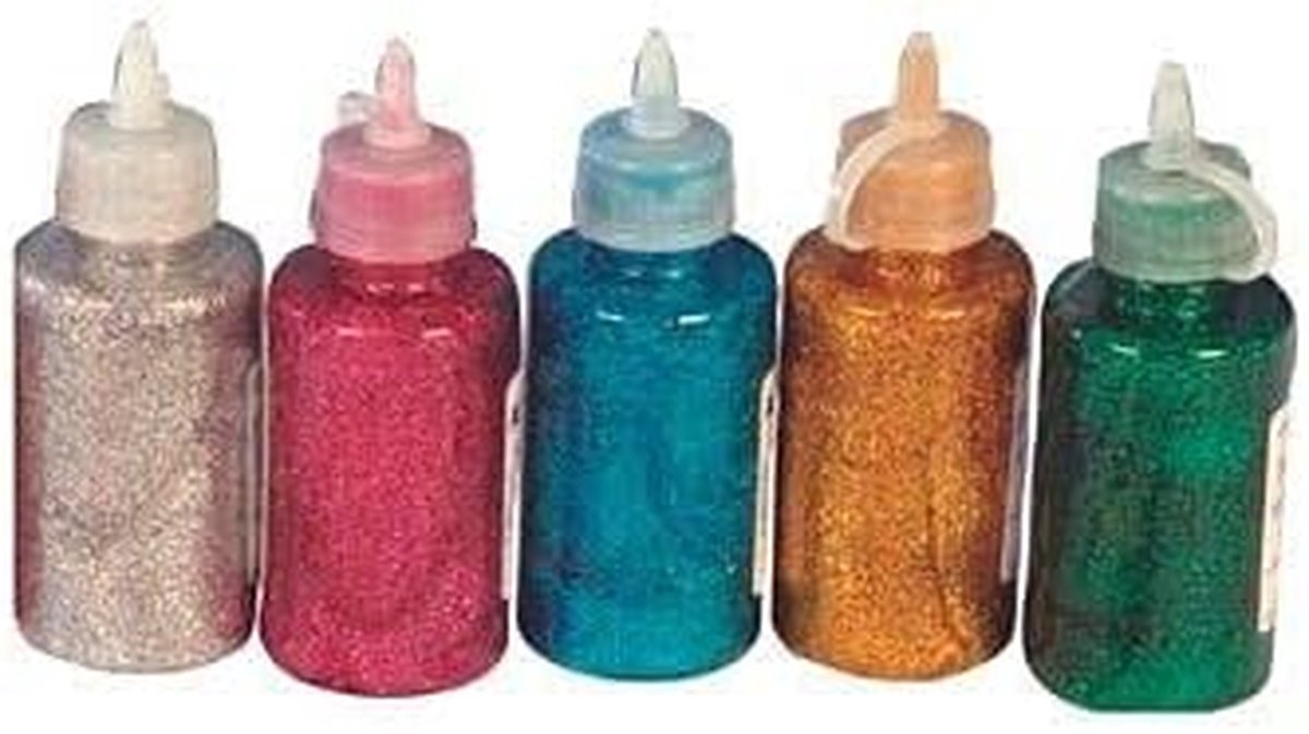 Lijm Glitter Fles - Glitterlijm Blauw - Creatief Knutselen - Waterbestendig - 60 gram - Blauw