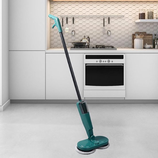 Elektrische Dweil - Schoonmaak Mop - Vloeren Reinigen - Automatische Voorwaartse Duwkracht - 112.2 cm Lengte - Groen — afbeelding 2