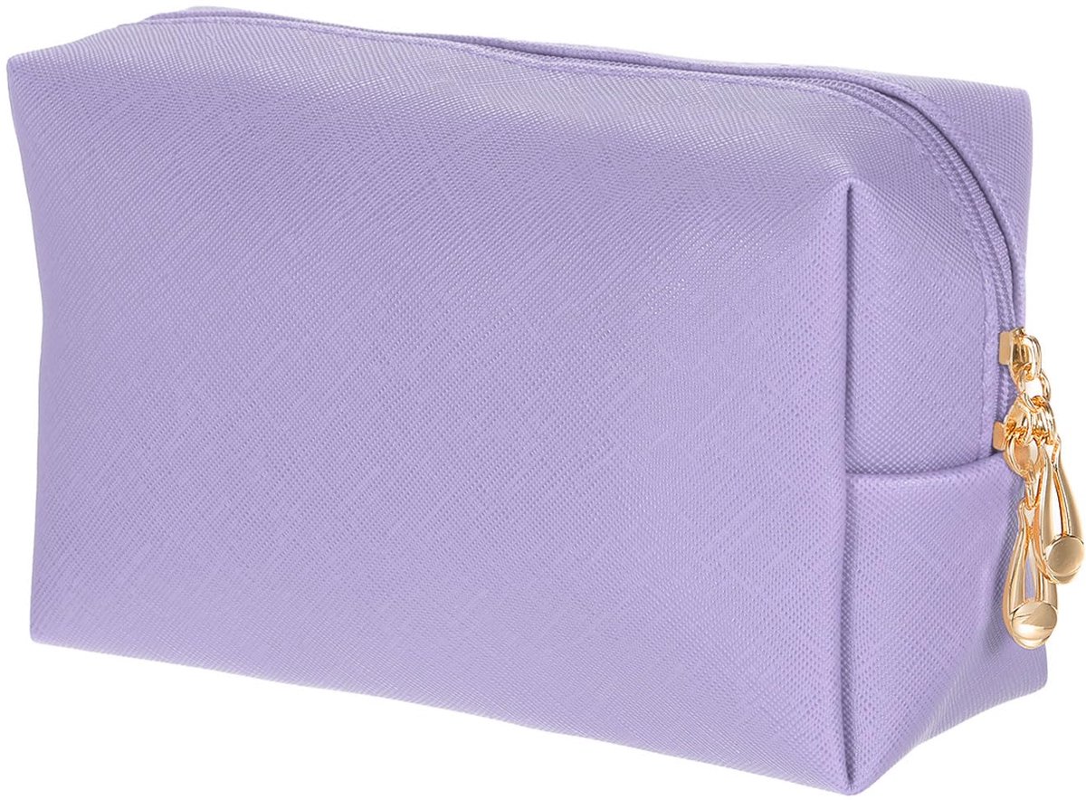 Dailygoods - Waterdichte PU Leren Cosmetica Organizer met Rits (Paars, Klein)