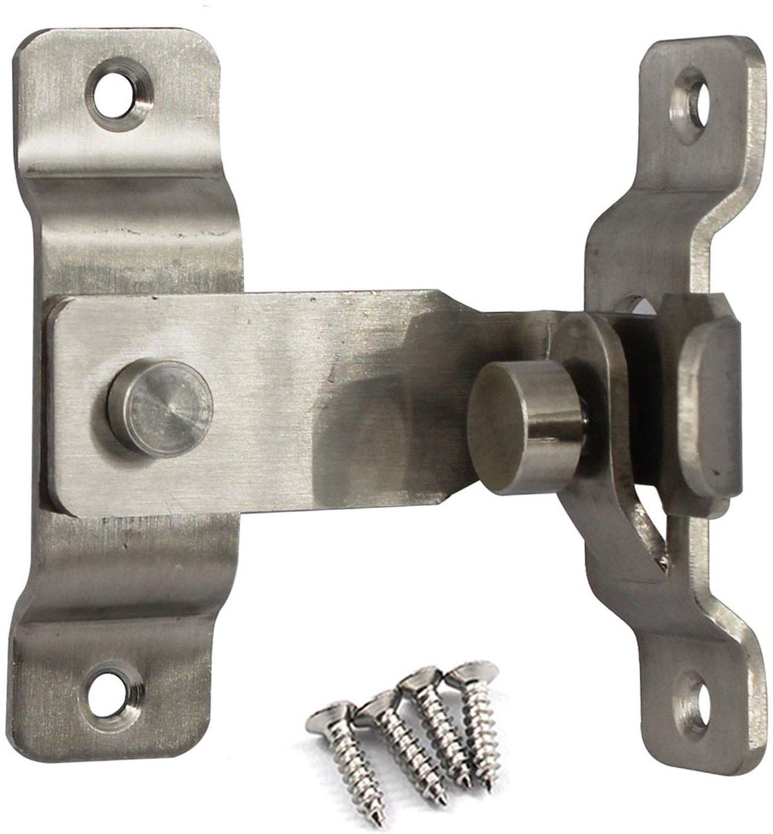 Dailygoods - Roestvrij Stalen Deurklink Bout Glijbaan Bout met Schroeven (2 Stuks)