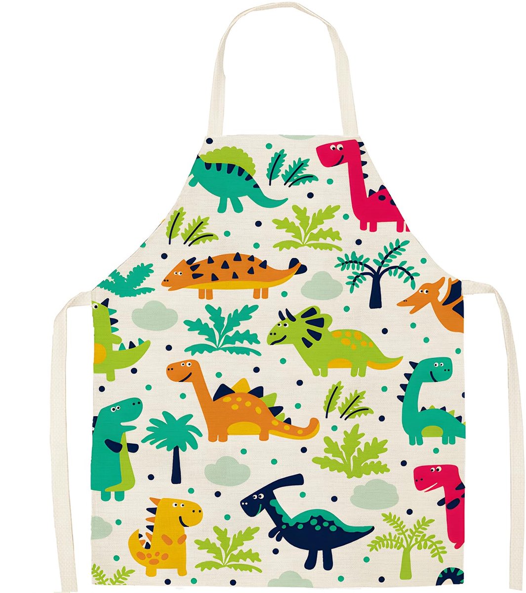 Dailygoods - Kinderschort met Dinosaurusprint - Verstelbaar en Leuk voor Koken en Knutselen