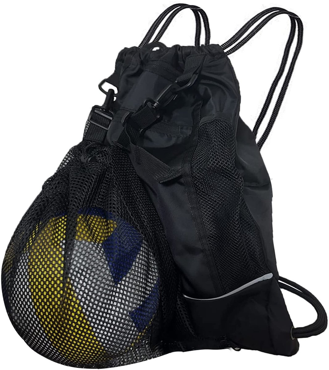Dailygoods - Youth Football Bag - Rugzak met Trekkoord voor Voetbal en Sport (Zwart)