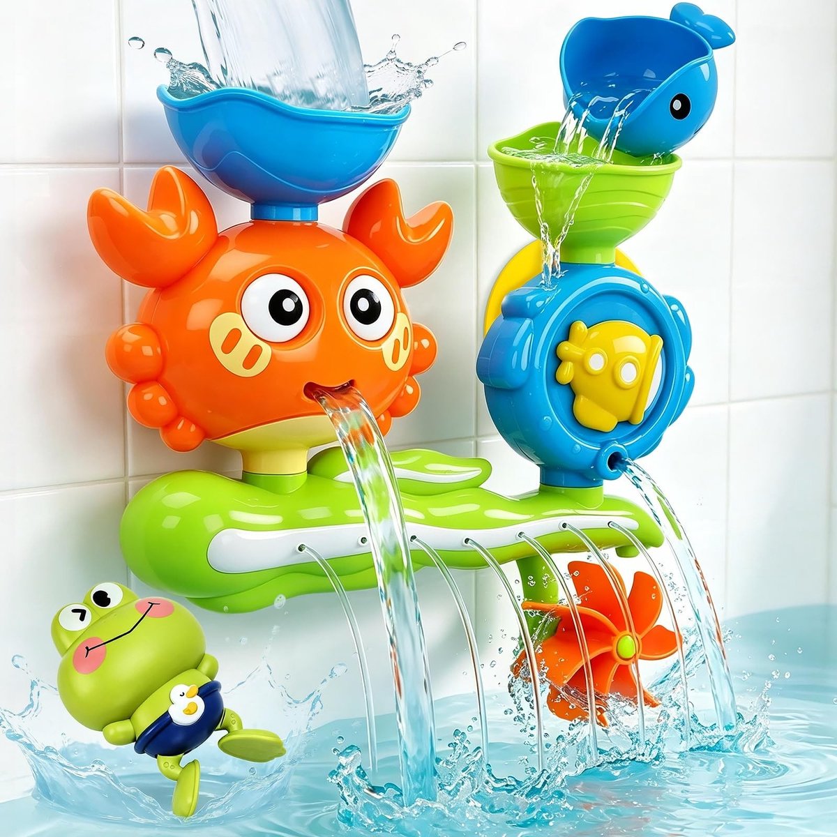 Dailygoods- Badspeelgoed met Zuignap - Waterspeelgoed voor Baby's - Drijvende Badkikker - Speelgoed voor Kinderen van 18 Maanden tot 3 Jaar - Creativiteit en Vreugde