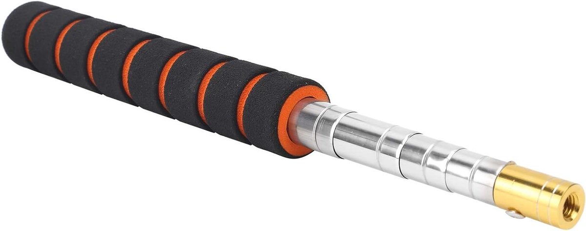 Visnetpaal Telescopisch - Verlengstok Hengel - Vissen Vangen - Antislip Schuimgreep - 26-75 Cm - Zilver