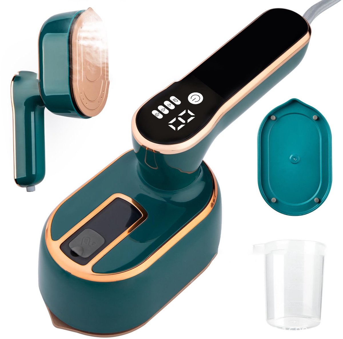 SnelShoppen - Mini Dampstrijkijzer, Draagbaar Stomer en Strijkijzer voor Droog- en Nat Strijken, 100ml Watertank, 1000W Snelle Opwarming, Compact Reiz