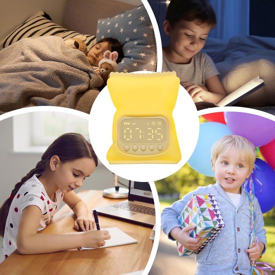 Kinderwekker Nachtlampje - Slaaptrainer Tafel lamp - Kind slaaproutine - Geleidelijke lichtkleur - 11.7 x 8.5 cm - Multicolor — afbeelding 3