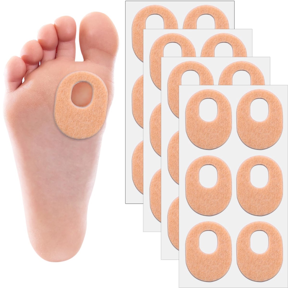 Dailygoods - 24 Stuks Eelt Pads voor Voeten - Zelfklevende Rondjes