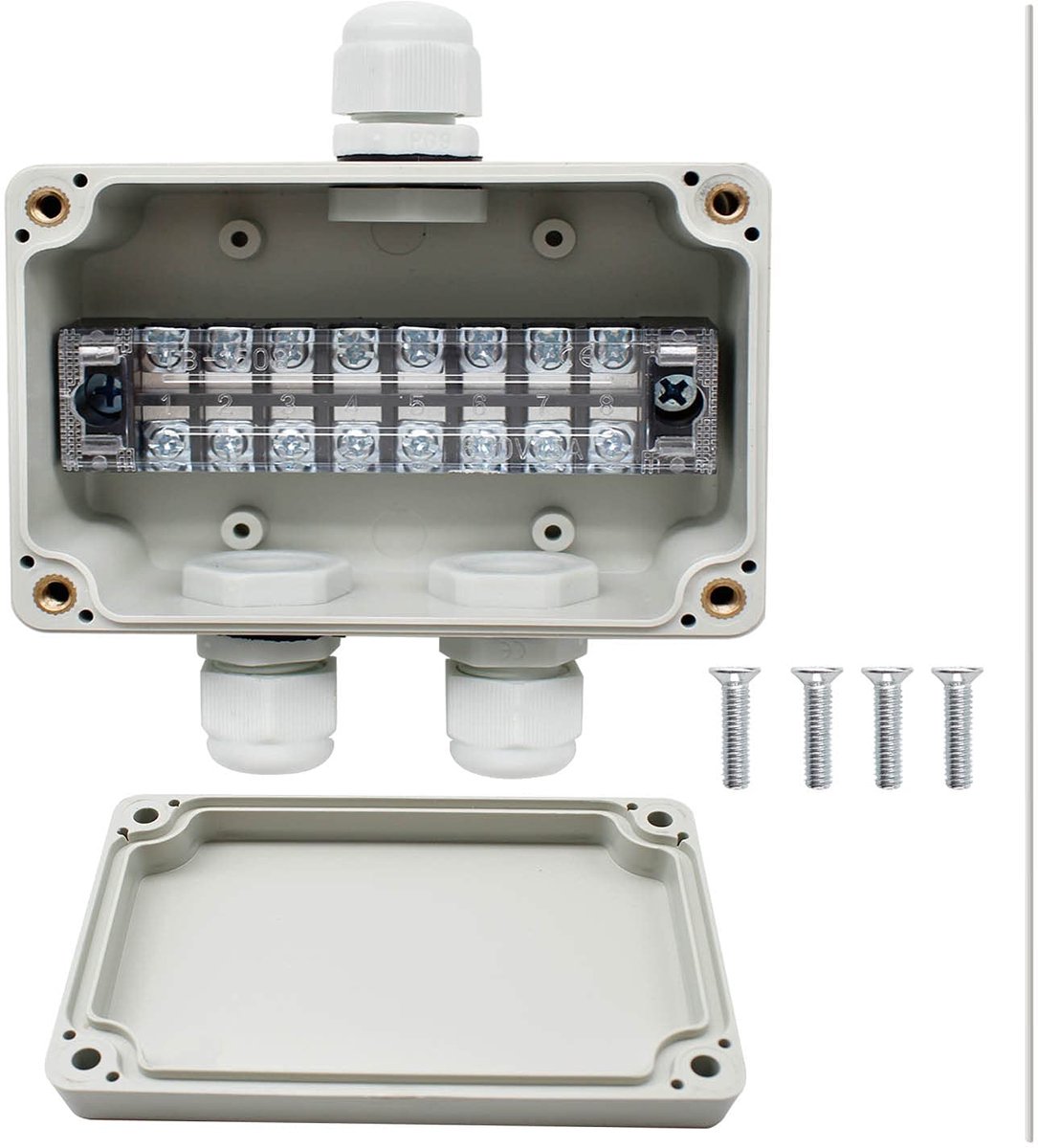 Dailygoods - IP66 Waterdichte Aansluitdozen - 3-Weg met Klemmenblokken en Schroeven