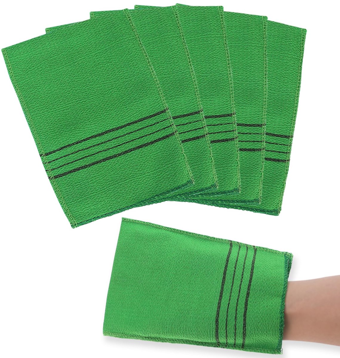Dailygoods - 5 Stuks Koreaanse Exfoliërende Handschoenen - Dubbelzijdige Peeling Mouwen voor Dode Huidverwijdering