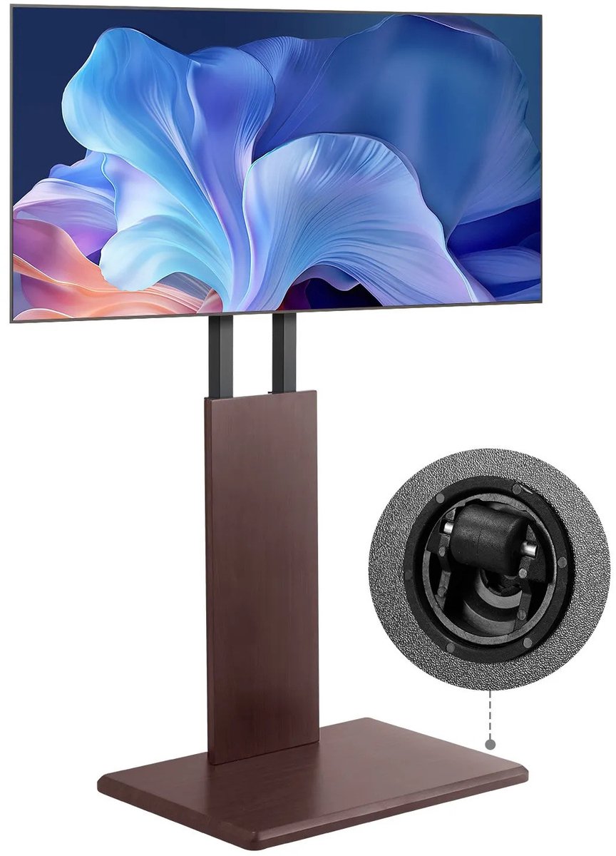 Emvae Tv Standaard - Tv beugel - Tv voet - Vloerstandaard Tv - Verrijdbare TV Beugel - 32-70 Inch - Tot 45 kg draagvermogen - VESA 100x100 - VESA 600 x 400 mm - Verstelbaar