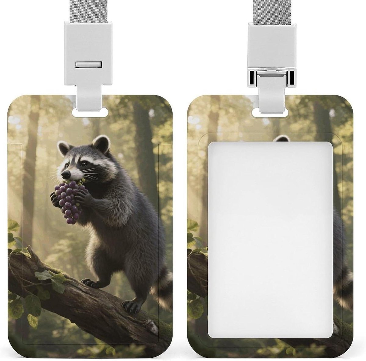 ID-badgehouder met Lanyard - Naamplaatjeshouder Kaarthouder - Veilig Identificeren - Waterdicht ABS Plastic - 6 x 10 cm - Wit