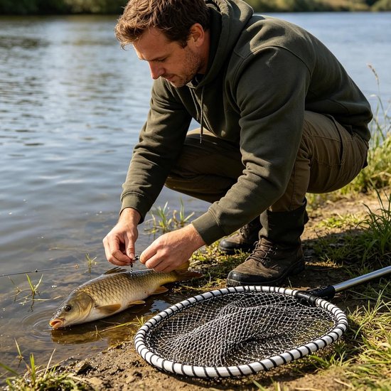 Visnet - Schepnet Vangnet - Vis Vangen - Sterk Nylon Materiaal - 60 x 85 cm - Niet gespecificeerd — afbeelding 2