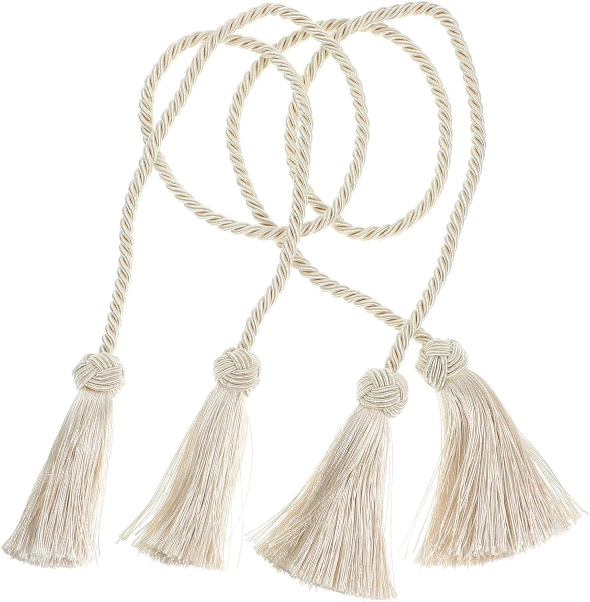 Gordijnbanden Katoenen Touw - Gordijn Tiebacks - Gordijnen Decoreren - Natuurlijk Katoen Materiaal - 93 cm - Beige