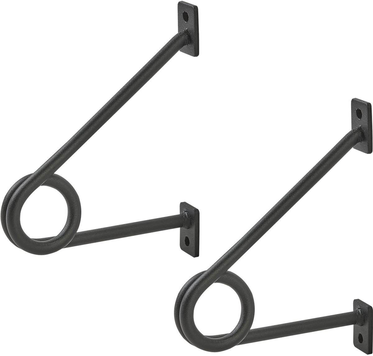 SOTECH ronde stanghouder 120 x 150 x 20 mm voor garderobestangen tot Ø 30 mm Mat zwart gepoedercoat Stanghouder voor garderobe, keukenreling en nog veel meer.