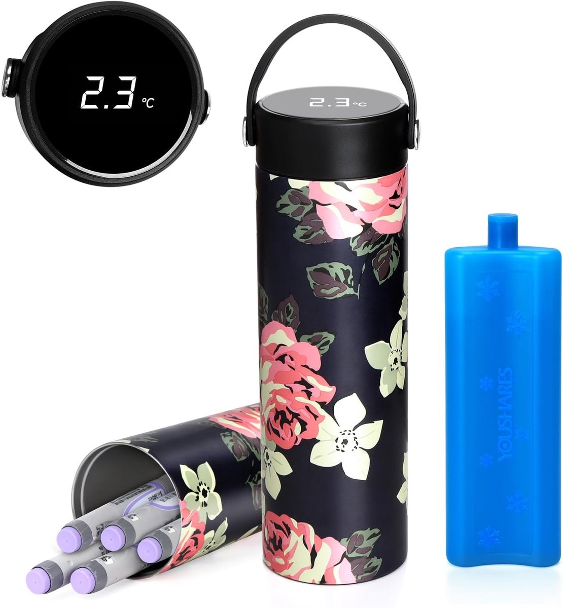 SnelShoppen - Insuline Koeltas met Temperatuurweergave - 48U Koeling Draagbare Insuline Pen Tas met Digitale ℃/℉ Temperatuurweergave - Koelbox Medicij