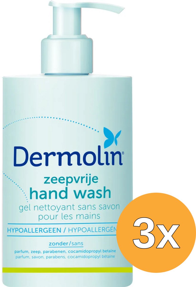 3x Dermolin Zeepvrije Handwash (400 ml)