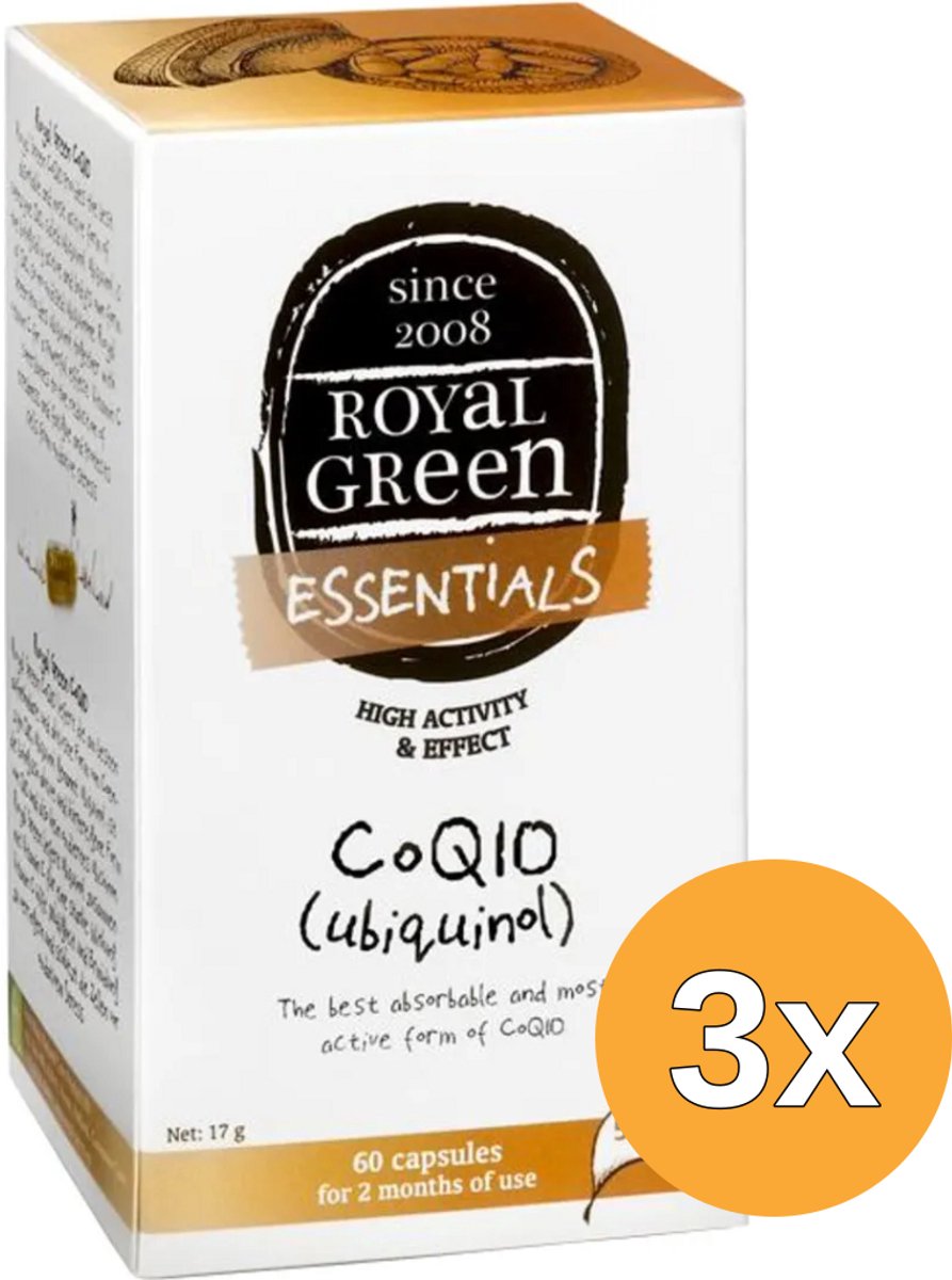 3x Royal Green Co Q10 ubiquinol bio (60 capsules)