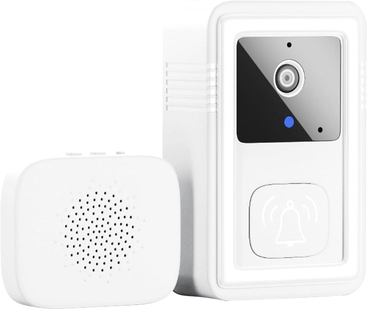 Videodeurbel Camera - Slimme Deurbel - Huisbeveiliging - High Definition Nachtzicht - 17.8 x 10 x 3.2 cm - Wit