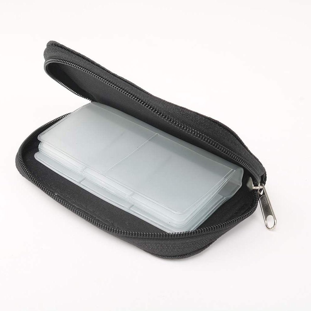 Geheugenkaart Opbergtas - SD Kaart Houder - Kaarten Organiseren - Grote Capaciteit - 15 x 13 x 3 cm - Zwart